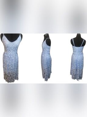 Sleeveless Light Blue Lace Cinderella Dress